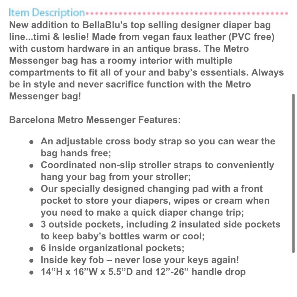 Timi and Leslie Barcelona Metro Messenger Diaper Bag - Picture 5 of 5